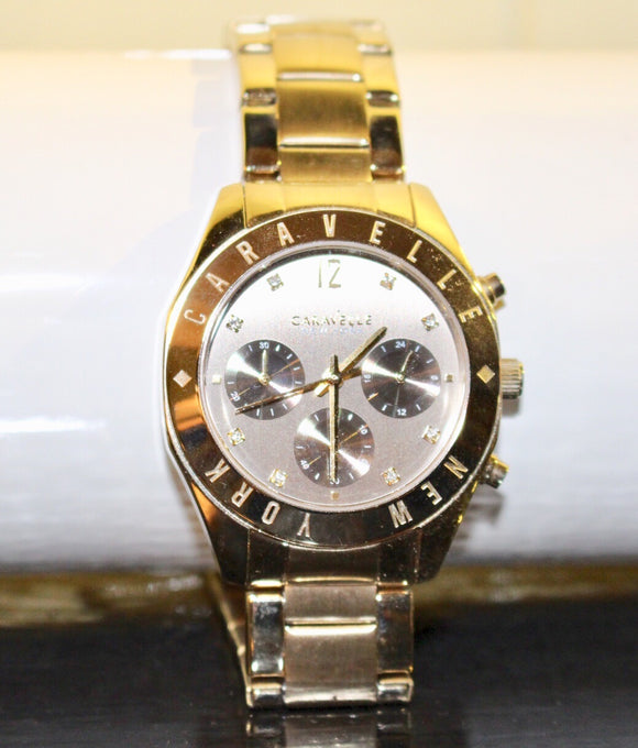 Caravelle NY Gold Plate Chronograph Dial