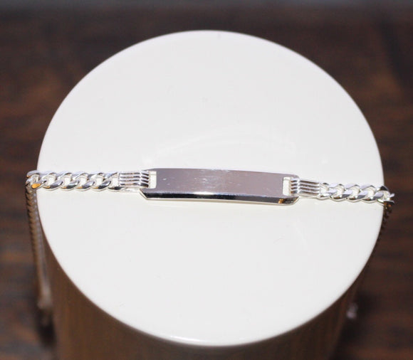 Sterling Silver Curb Identity Bracelet