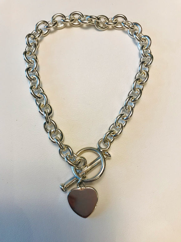 T- bar & Heart Bracelet