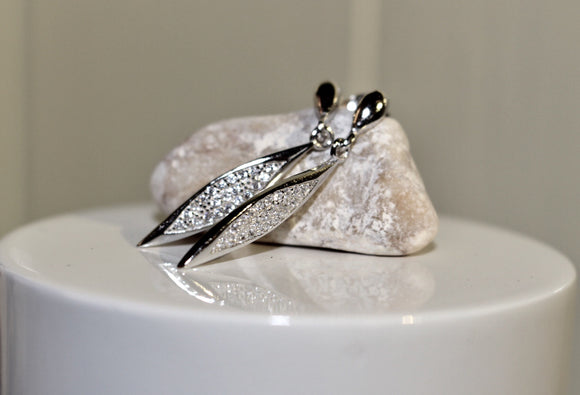Sterling Silver Floating Marquis Crystal set drop earrings