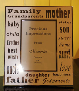 White Silver Plated Stainless Steel Family Frame