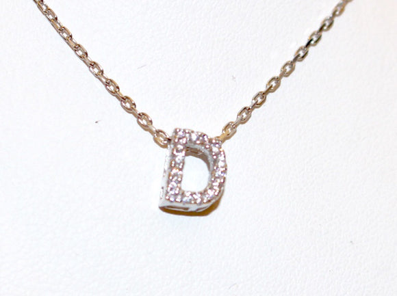 Sterling Silver Cubic Zirconia set small letter D