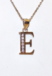 Sterling Silver Cubic Zirconia set letter E