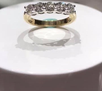18ct gold 5stone eternity ring with a carat of diamonds