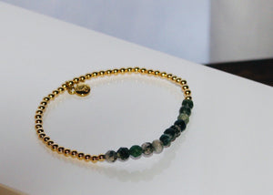Moss Agate Quartz Universe Gold Bracelet from The Sparkling Jewels Collection