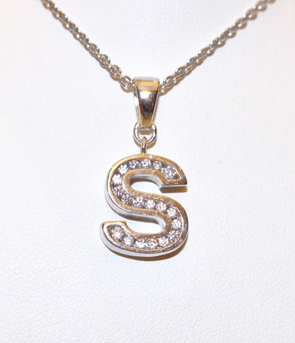 Sterling Silver Cubic Zirconia Set Letter S