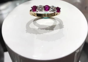 18ct gold ruby and diamond eternity ring