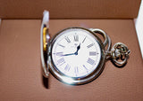 Accurist Double Hunter Stainless Steel Pocket Watch  #7280