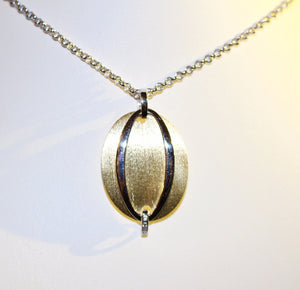 Sterling Silver with Matt Gold Pendent