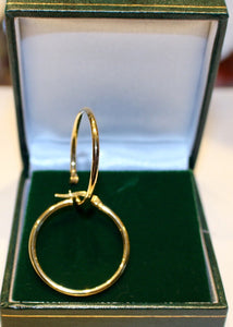 9 carat yellow gold hoops