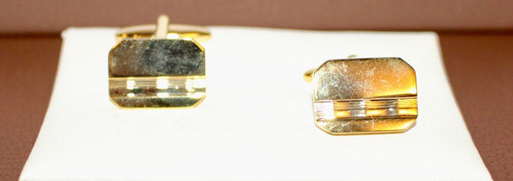 Yellow gold plate cuff-links #11