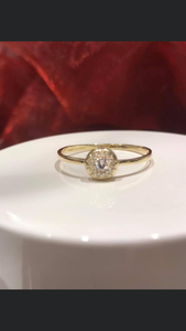 9 Carat Gold Crystal set dress rings .