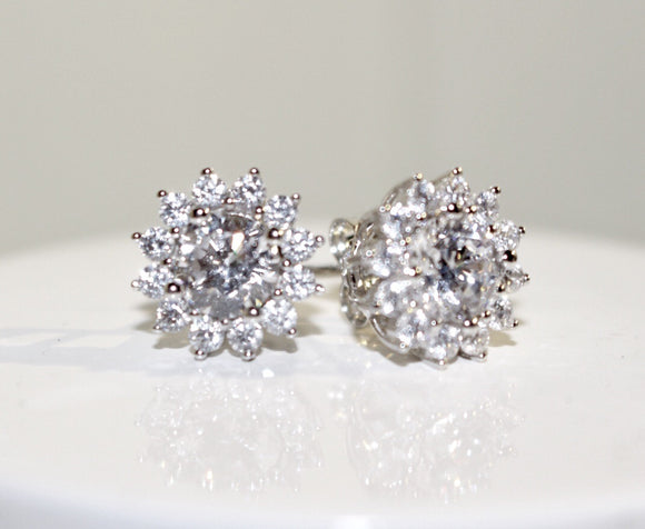 Sterling Silver Cubic Zirconia Cluster